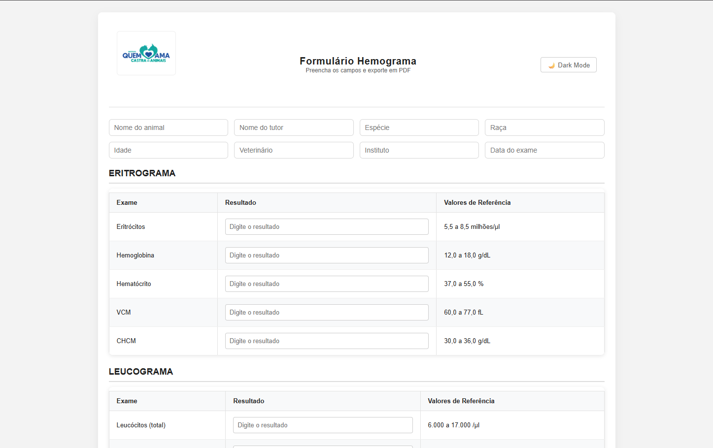 imagem do sistema veterinario